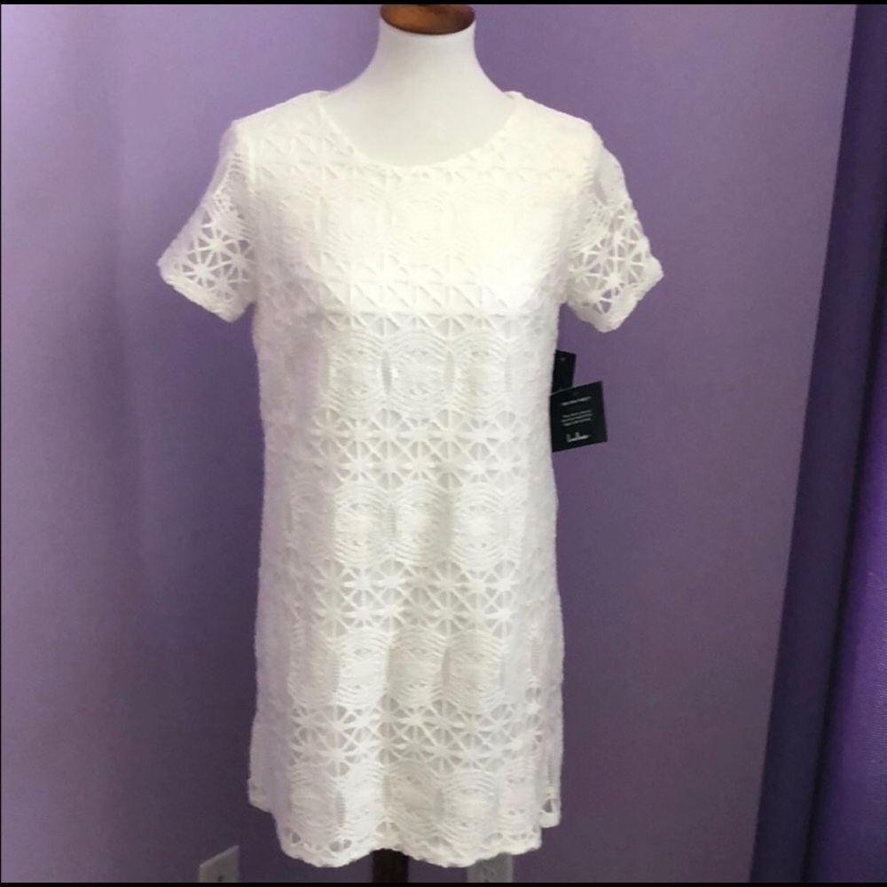 Lulus Love You For Eternity White Lace Shift Dress